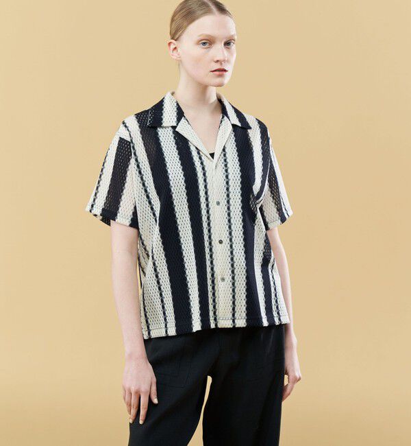 GALERIE VIE「ランダムストライプ オープンカラーシャツ」|シャツ・ブラウス|