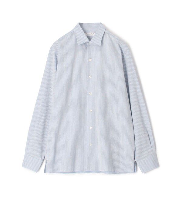 TOMORROWLAND MENS「コットンウールツイル ショートポインテッドワイドカラーシャツ」|シャツ・ブラウス|66 ブルー系