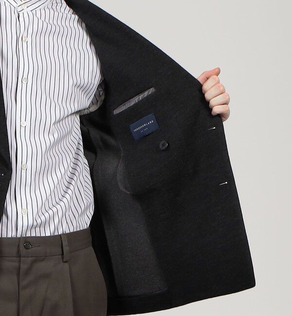 TOMORROWLAND MENS「ウールコットンダブルニット ダブルブレステッド6Bブレザー」|テーラードジャケット|