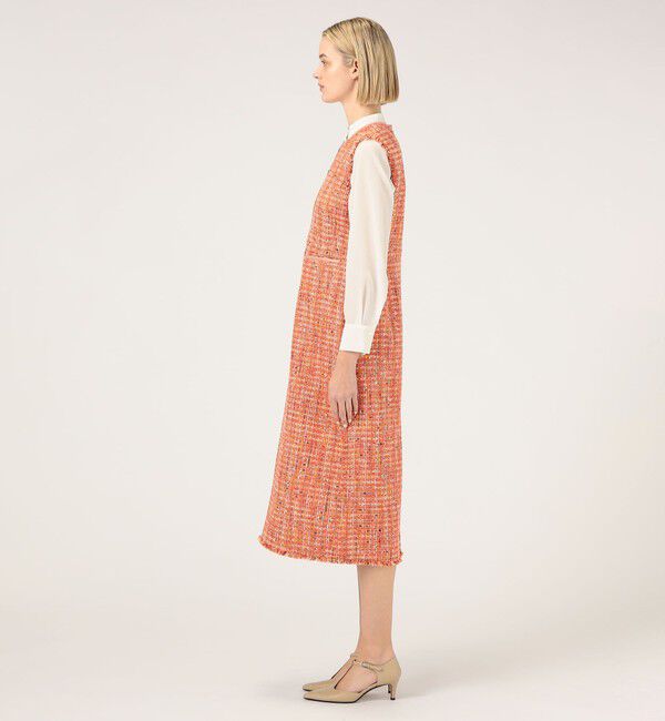 Ballsey「シャイニーカラーツイード ストレートジャンパースカート」|ジャンパースカート|