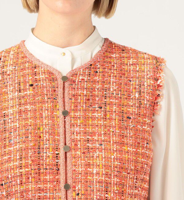 Ballsey「シャイニーカラーツイード ストレートジャンパースカート」|ジャンパースカート|