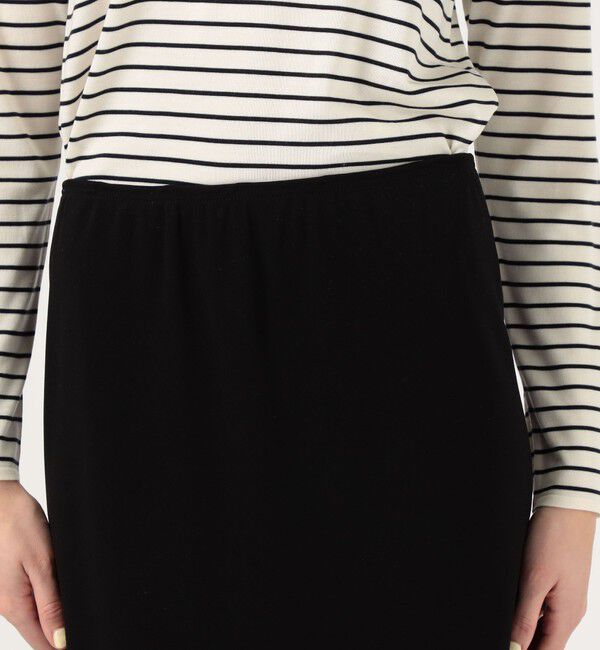 DES PRES「ライトダブルクロス エラスティックストレートスカート」|タイト|