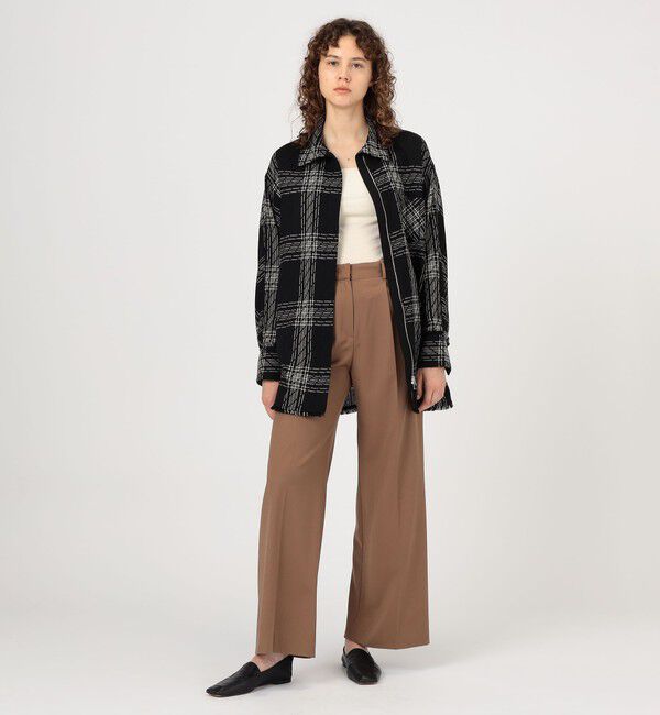 DES PRES「 ハイツイストウールチェック スタンドカラーコート」|その他|