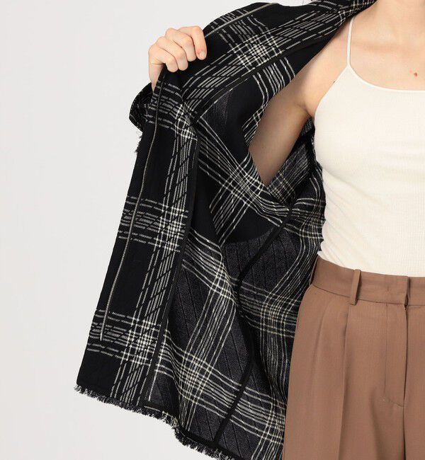 DES PRES「 ハイツイストウールチェック スタンドカラーコート」|その他|