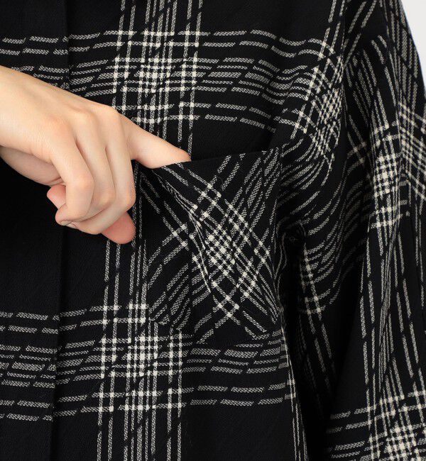 DES PRES「 ハイツイストウールチェック スタンドカラーコート」|その他|
