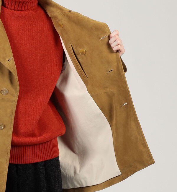 TOMORROWLAND MENS「ゴートスウェード シングルブレステッド ハーフコート」|その他|