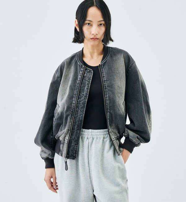 Edition「ブラックデニム MA-1ジャケット」|ブルゾン・スタジャン|