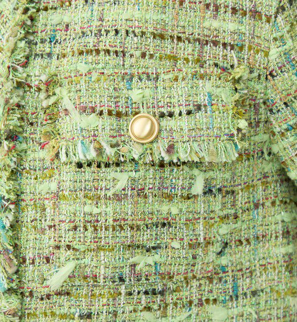 Ballsey「プレリーツイード クロップドクルージャケット」|ノーカラージャケット|