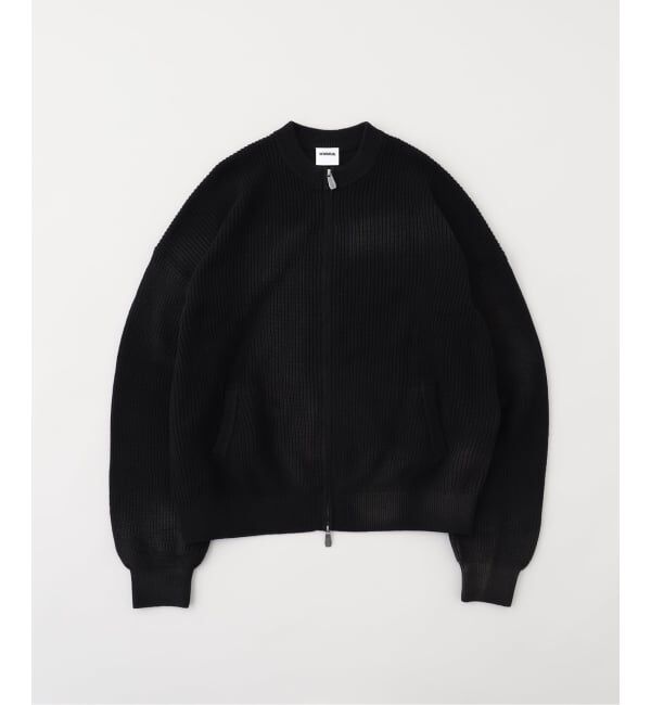 JOINT WORKS「NOMANUAL/ノーマニュアル SPRAY DYEING KNIT ZIP-UP」|ニット・セーター|ブラック