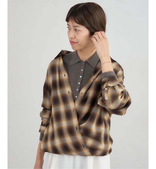 IENA「チェックカシュクールシャツ」|シャツ・ブラウス|