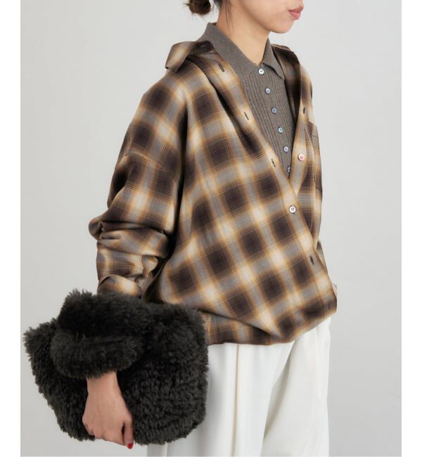 IENA「チェックカシュクールシャツ」|シャツ・ブラウス|