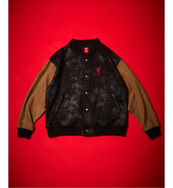 Liverpool FC「【Liverpool FC / リバプール FC】Fake Leather Emboss Print Blouson」|その他|ブラック