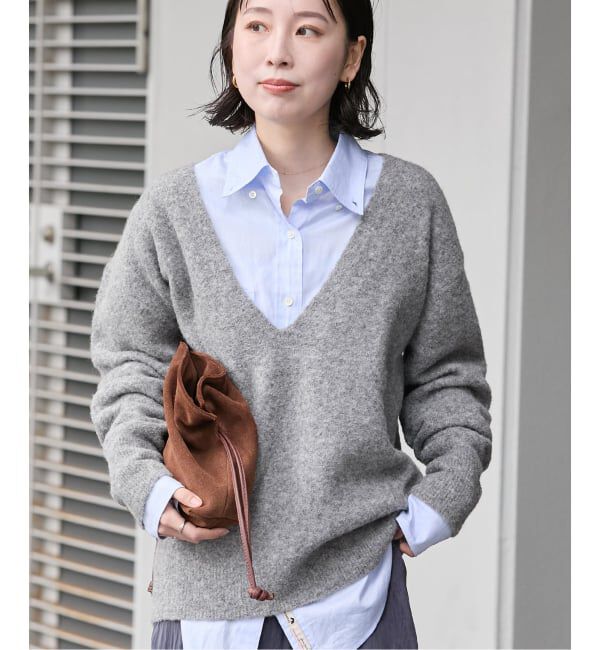 JOURNAL STANDARD「アルパカMIX LOOP DEEP Vプルオーバー」|ニット・セーター|