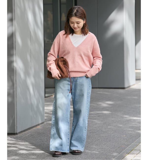 JOURNAL STANDARD「アルパカMIX LOOP DEEP Vプルオーバー」|ニット・セーター|