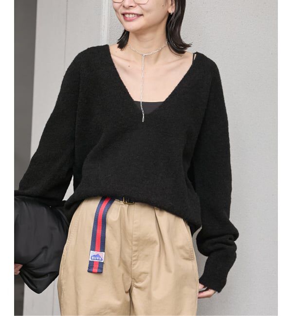 JOURNAL STANDARD「アルパカMIX LOOP DEEP Vプルオーバー」|ニット・セーター|