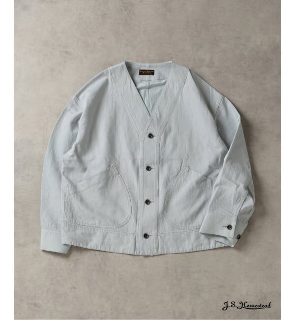 J.S.Homestead「《予約》J.S.Homestead / コットンリネン デニム &ldquo;JUDO&rdquo; ブルゾン」|その他|ブルー