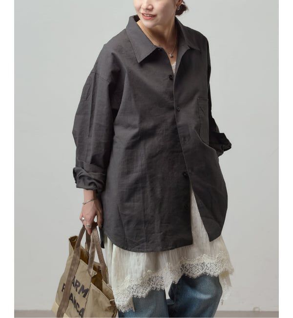 JOURNAL STANDARD「《予約》別注【ARMY TWILL/アーミーツイル】Cotton Linen Utility sh」|シャツ・ブラウス|ブラック