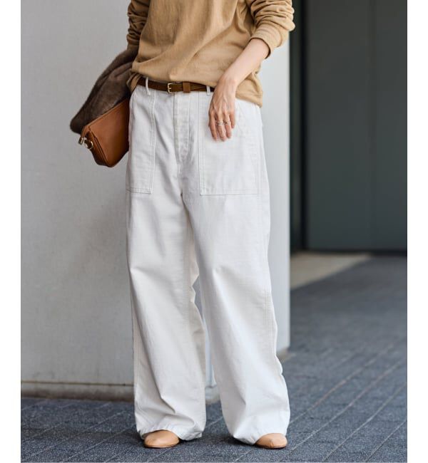 FRAMeWORK「≪一部カラーWEB限定≫ミリタリースラブバックサテンベイカーパンツ」|カーゴ|