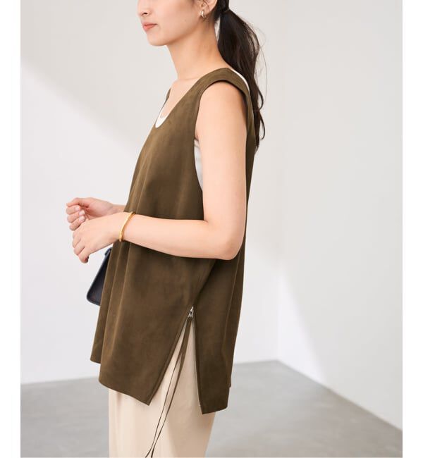 FRAMeWORK「フェイクスエードオーバータンク」|シャツ・ブラウス|