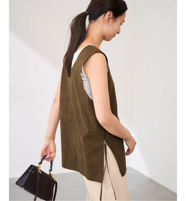 FRAMeWORK「フェイクスエードオーバータンク」|シャツ・ブラウス|