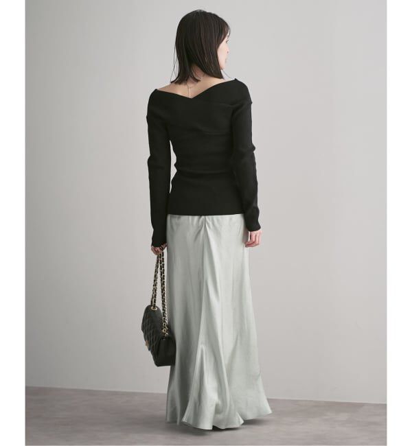 NOBLE「クロスリブオフショルダーニット」|ニット・セーター|