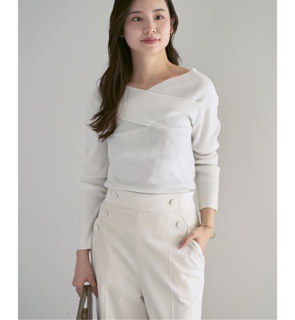 NOBLE「クロスリブオフショルダーニット」|ニット・セーター|
