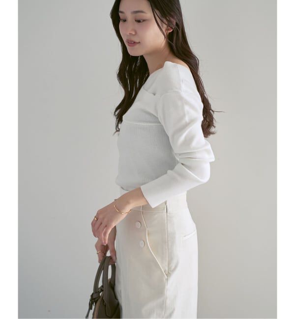 NOBLE「クロスリブオフショルダーニット」|ニット・セーター|