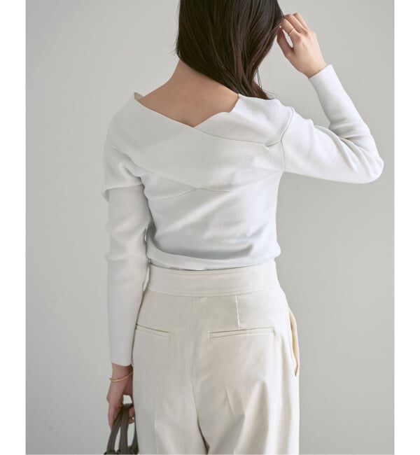 NOBLE「クロスリブオフショルダーニット」|ニット・セーター|