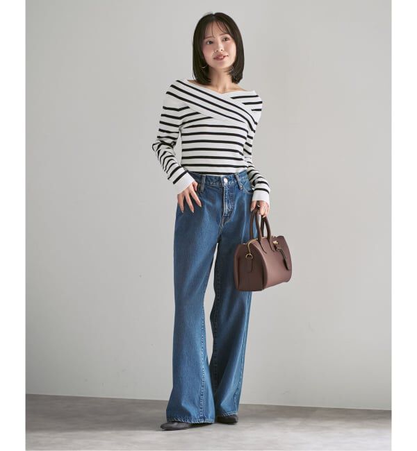 NOBLE「クロスリブオフショルダーニット」|ニット・セーター|