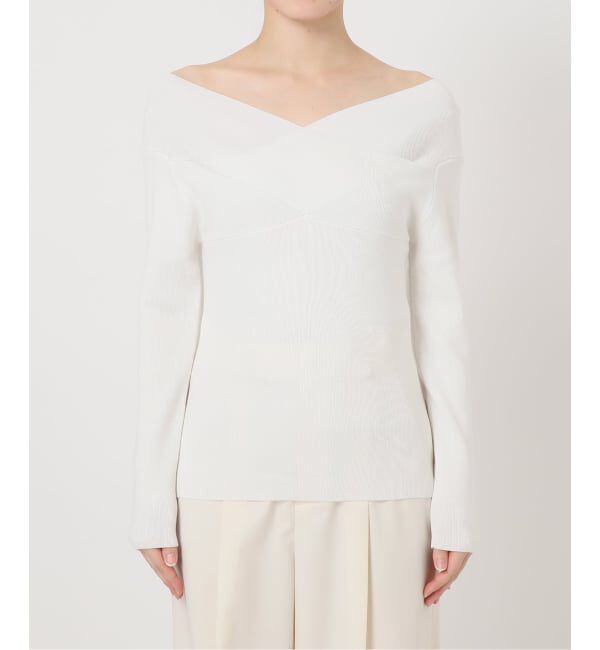 NOBLE「クロスリブオフショルダーニット」|ニット・セーター|