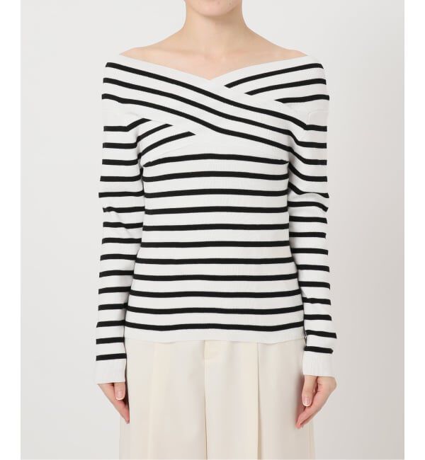 NOBLE「クロスリブオフショルダーニット」|ニット・セーター|