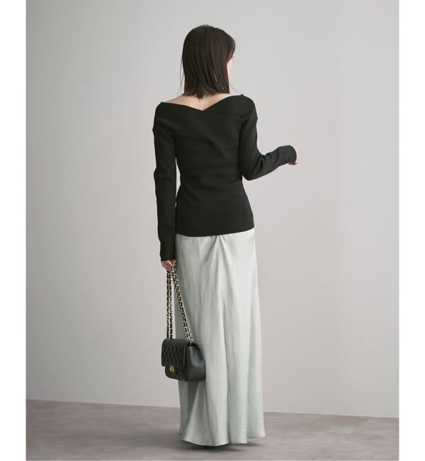 NOBLE「クロスリブオフショルダーニット」|ニット・セーター|