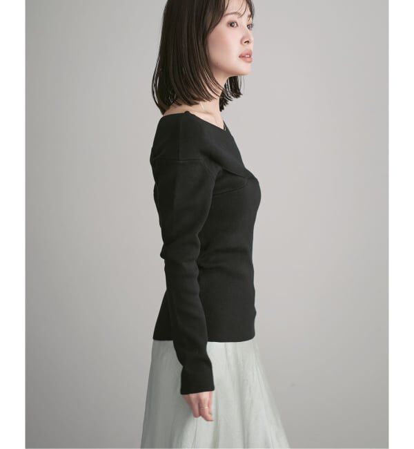NOBLE「クロスリブオフショルダーニット」|ニット・セーター|