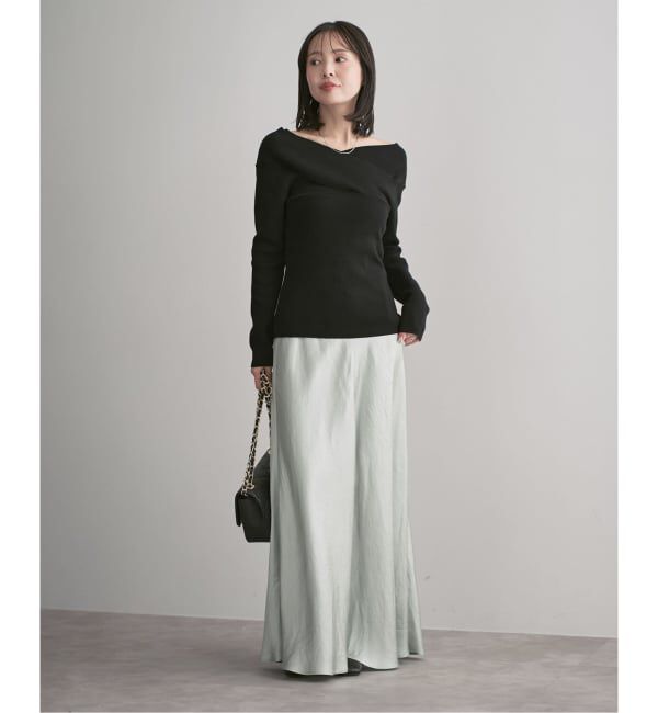 NOBLE「クロスリブオフショルダーニット」|ニット・セーター|