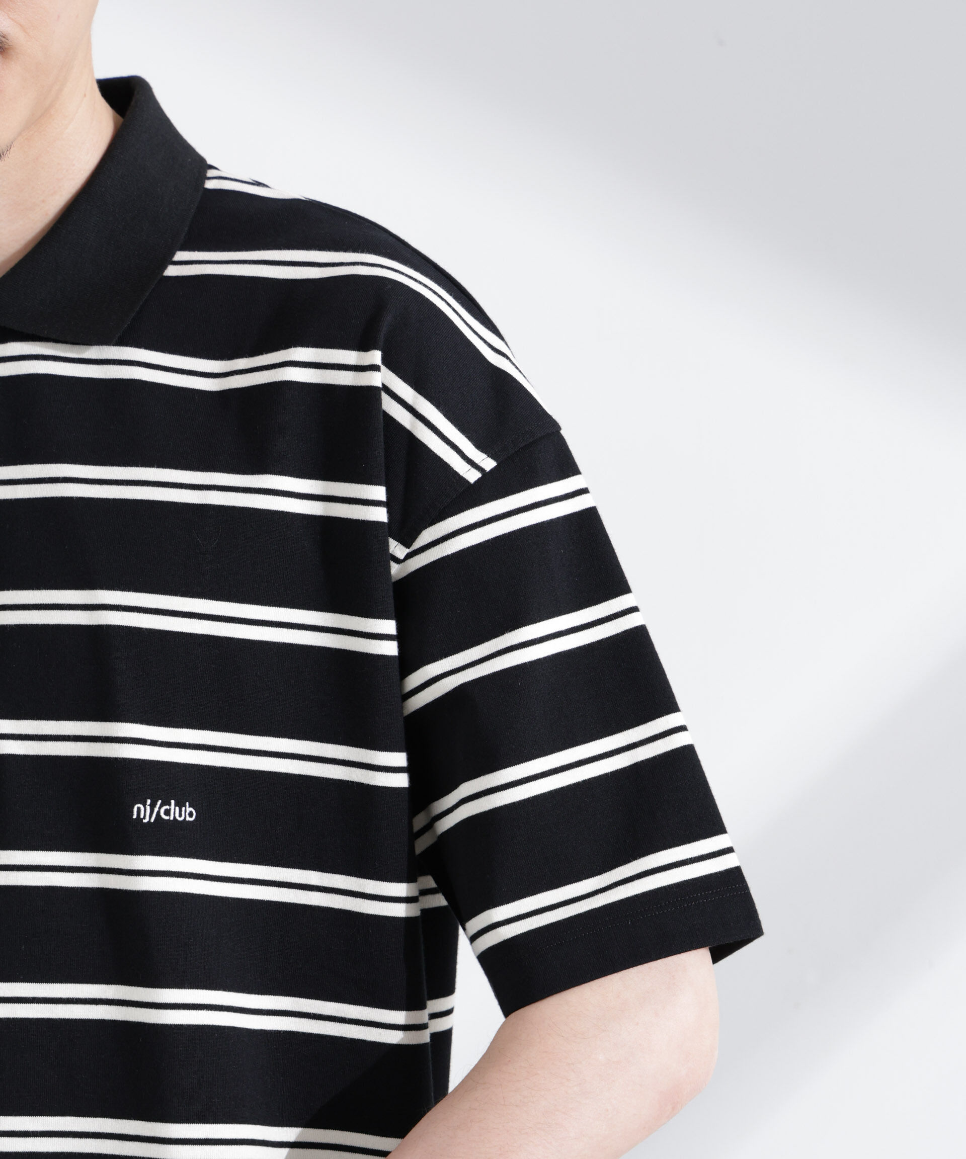 nano･universe「「NJ/CLUB」 オーバーサイズボーダーポロシャツ」|Tシャツ・カットソー|