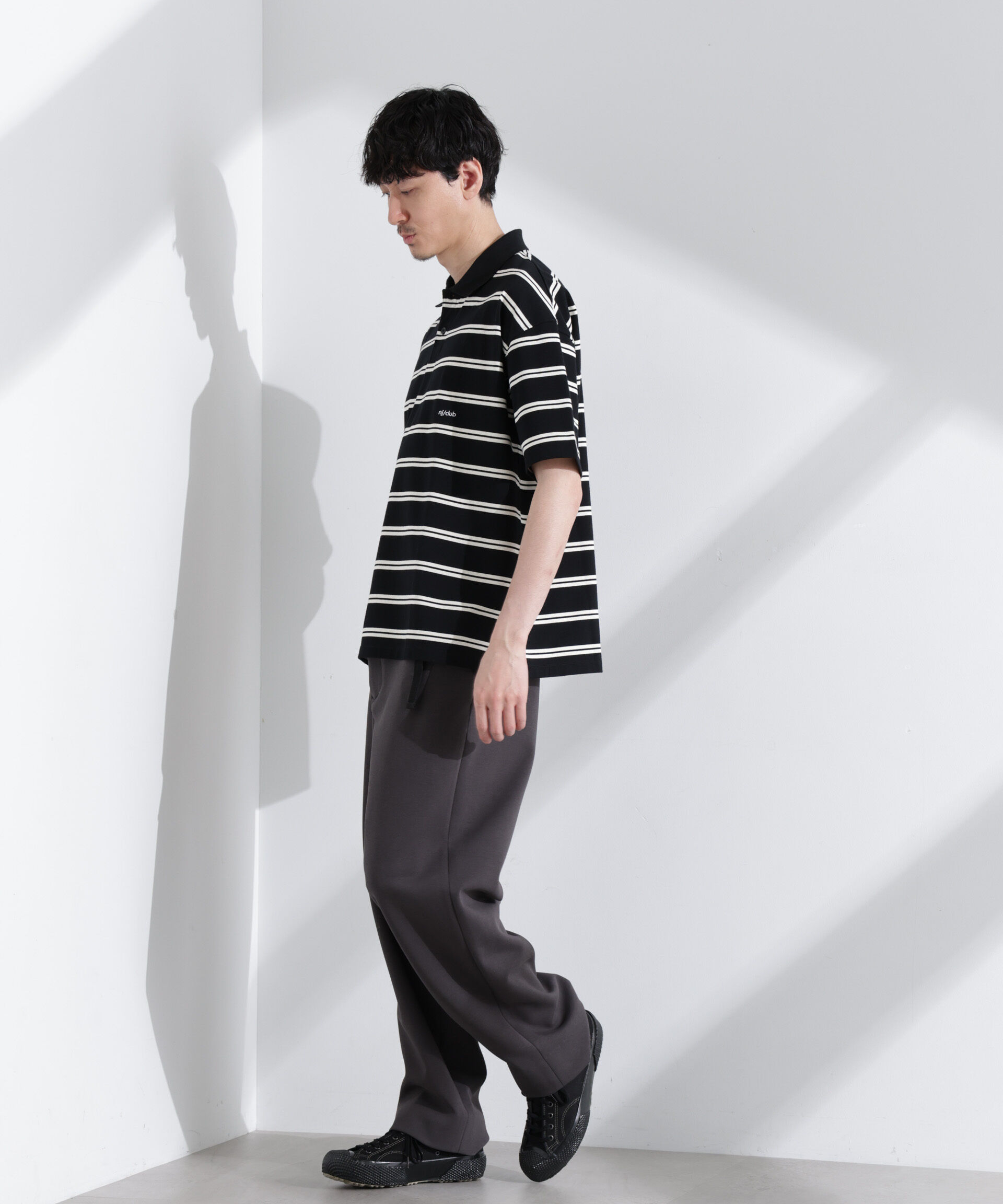 nano･universe「「NJ/CLUB」 オーバーサイズボーダーポロシャツ」|Tシャツ・カットソー|