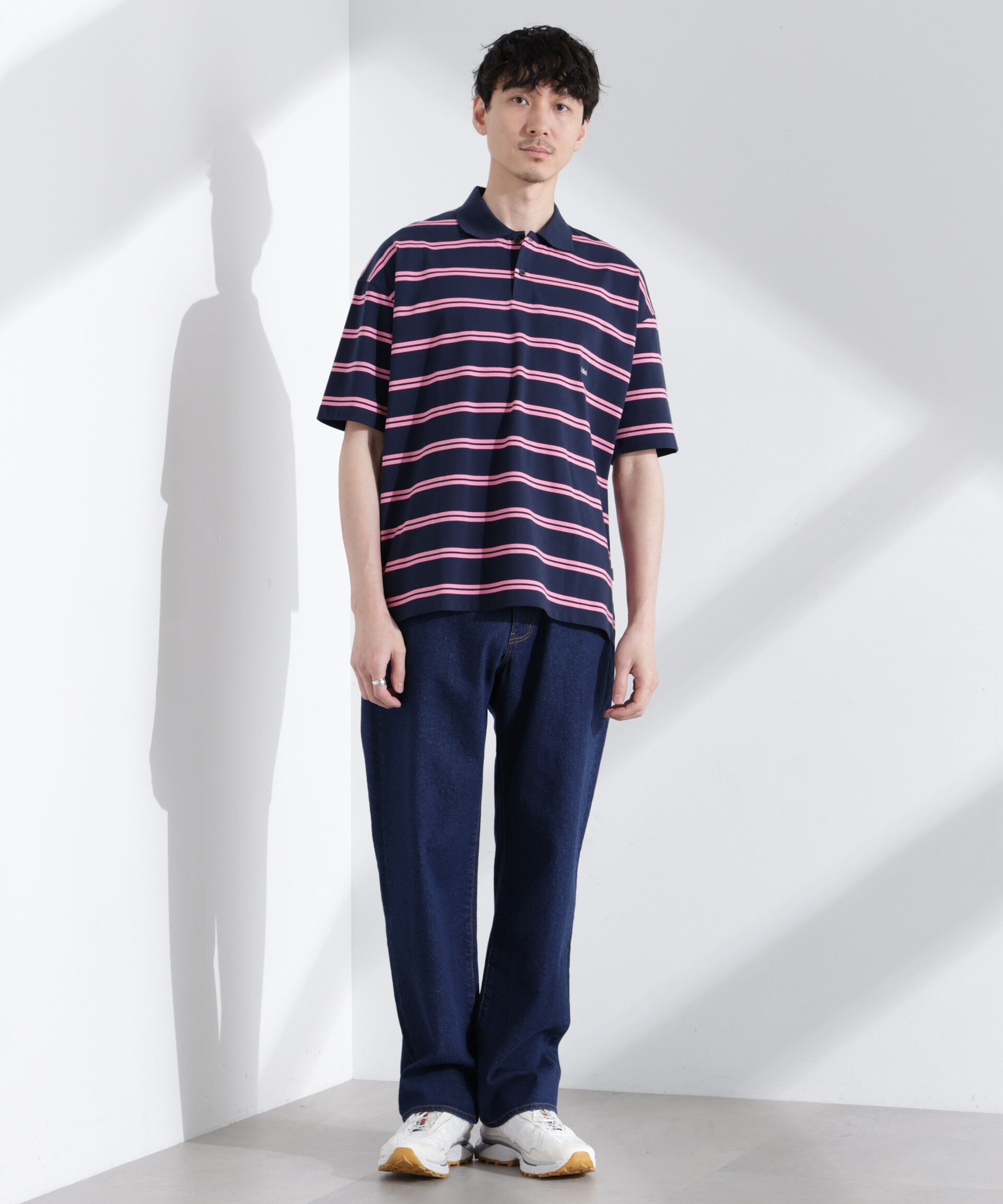 nano･universe「「NJ/CLUB」 オーバーサイズボーダーポロシャツ」|Tシャツ・カットソー|