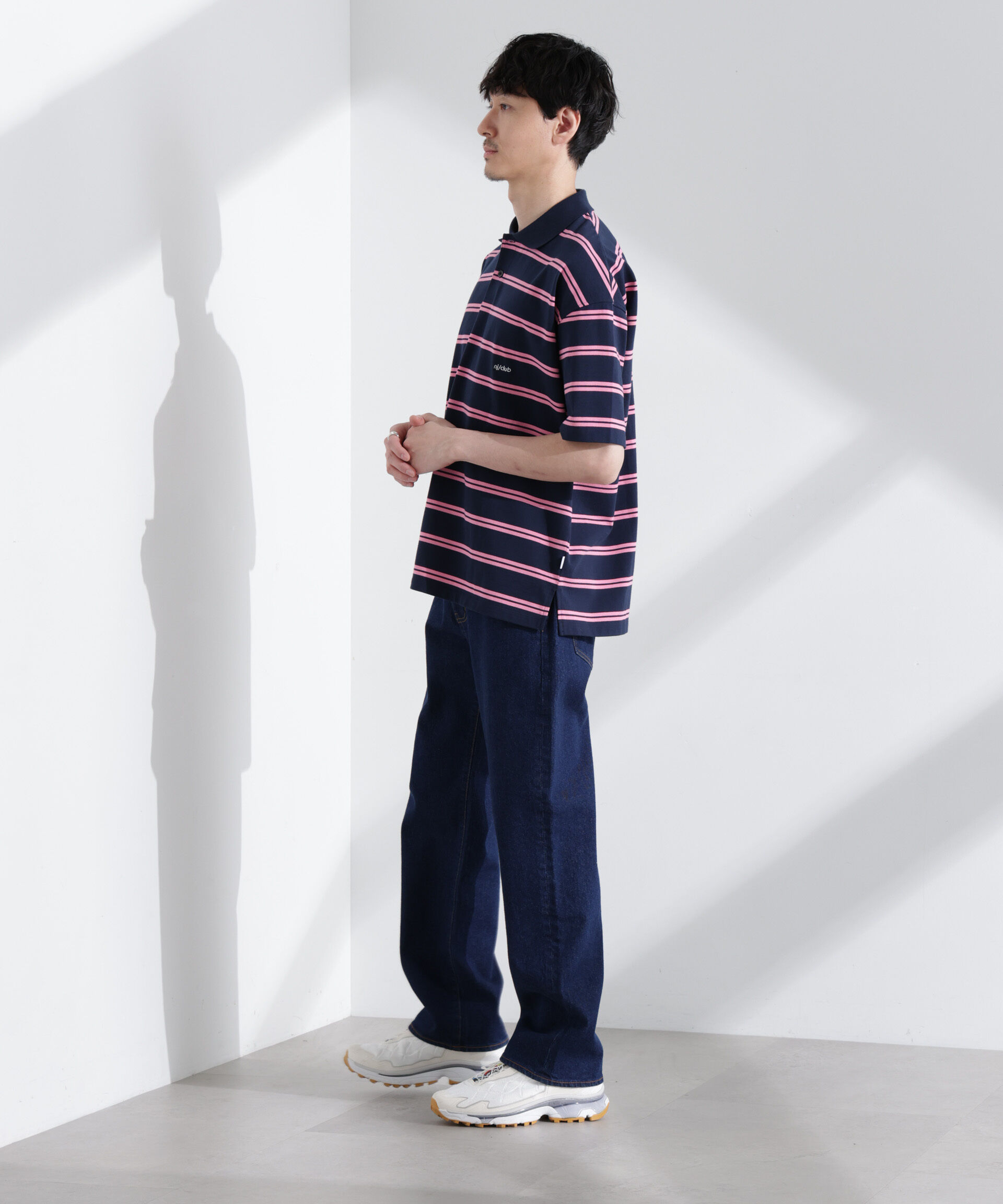 nano･universe「「NJ/CLUB」 オーバーサイズボーダーポロシャツ」|Tシャツ・カットソー|