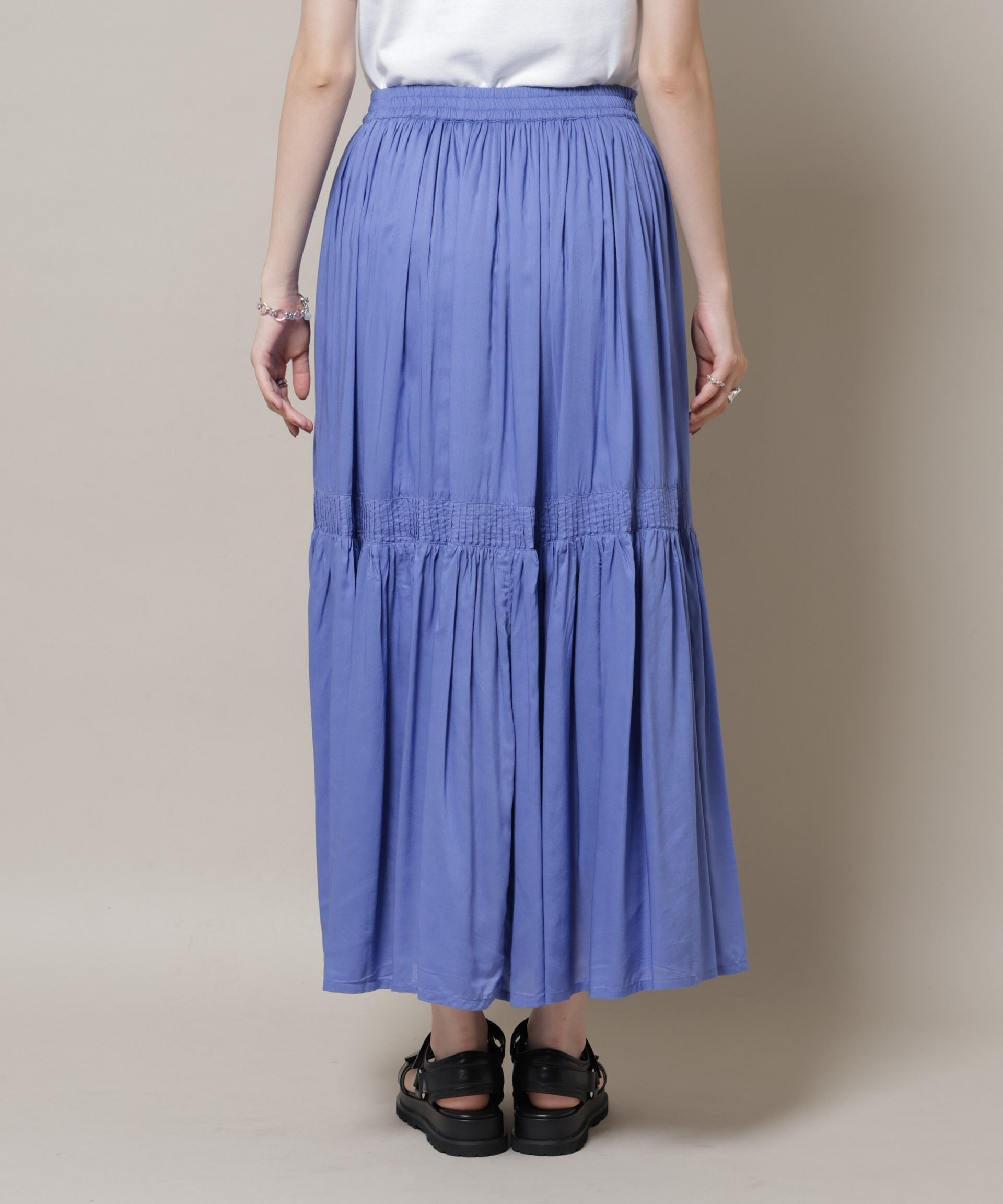 nano･universe「made in INDIA ギャザー切り替えフレアスカート(セットアップ可)」|スカート|