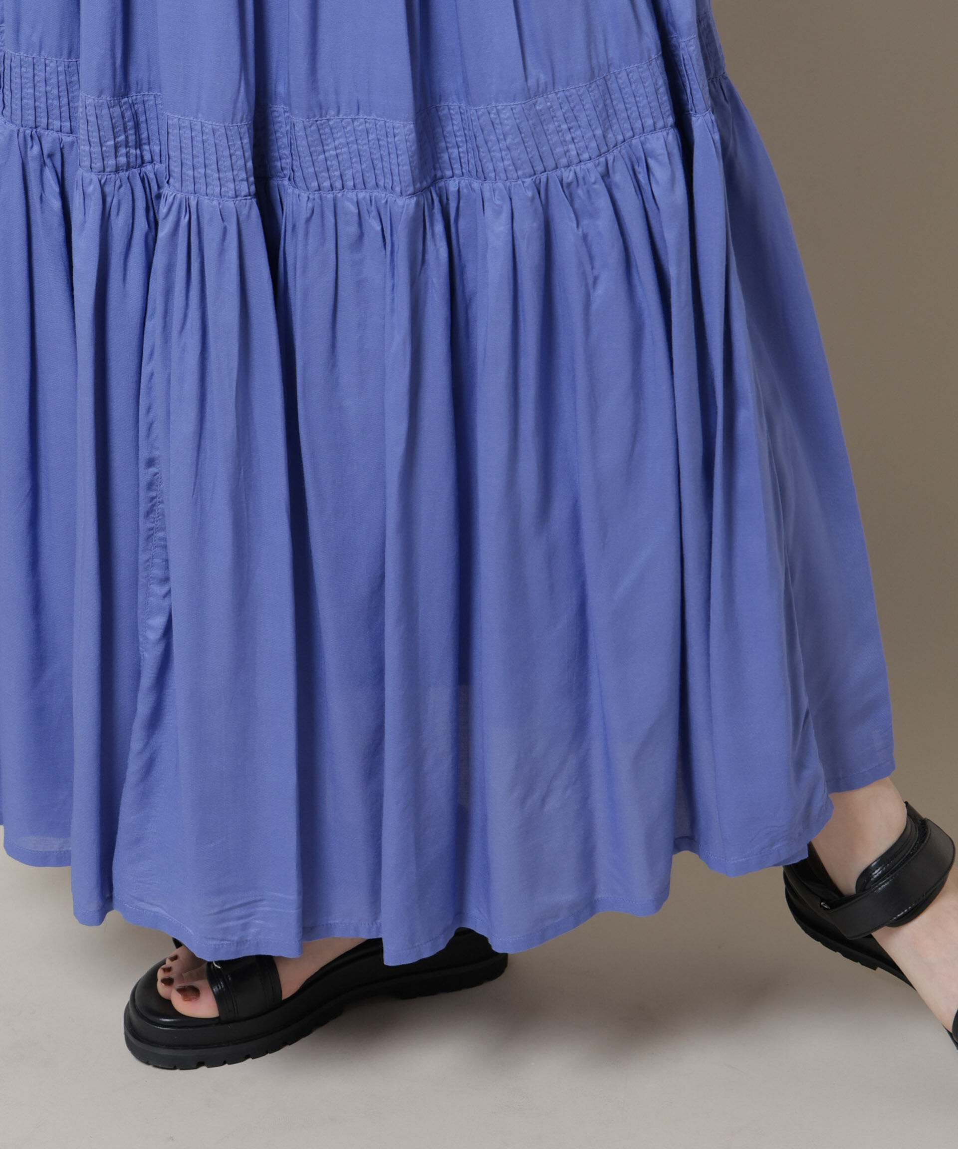 nano･universe「made in INDIA ギャザー切り替えフレアスカート(セットアップ可)」|スカート|