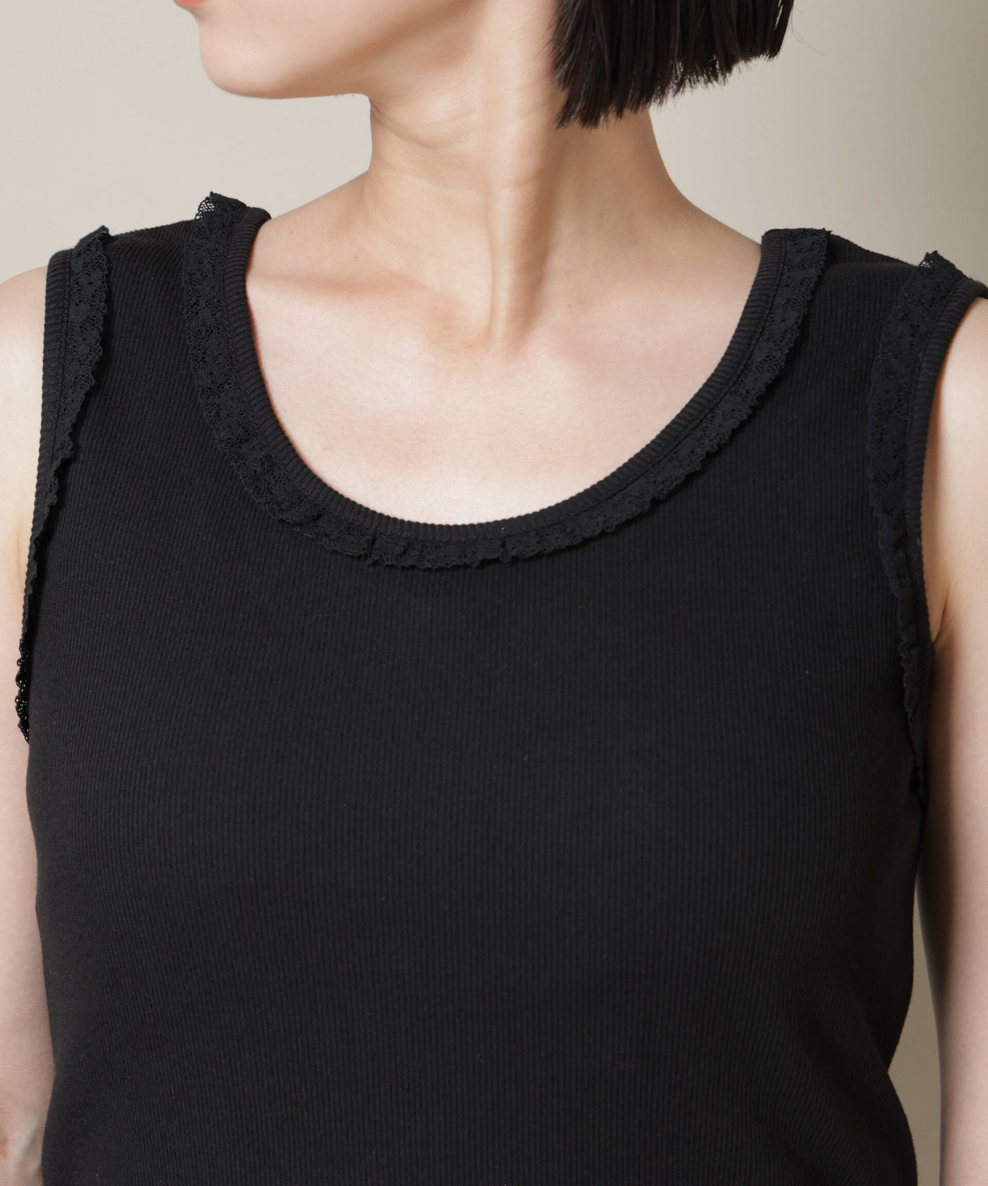 nano･universe「レーストリミングタンクトップ」|Tシャツ・カットソー|