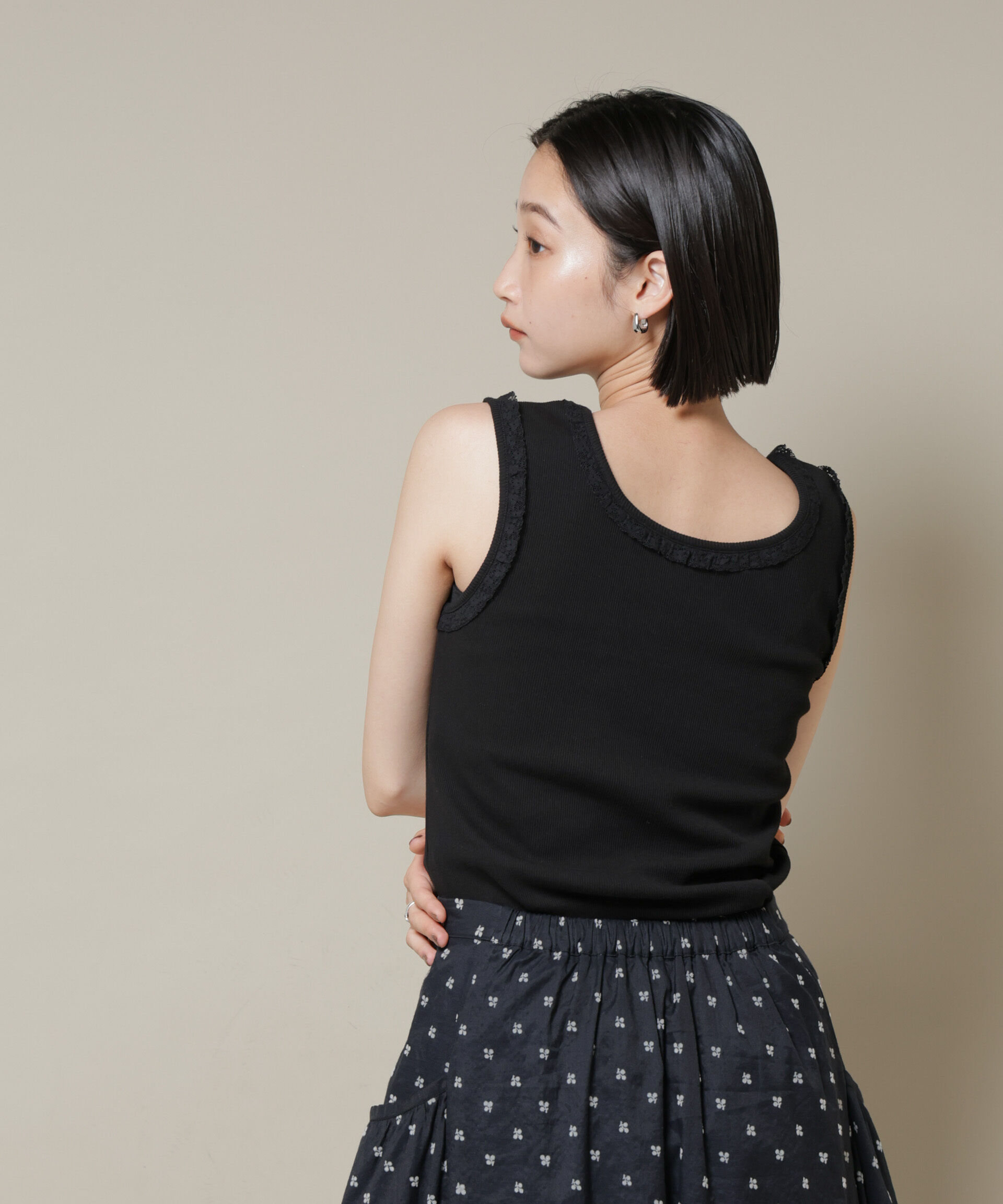 nano･universe「レーストリミングタンクトップ」|Tシャツ・カットソー|