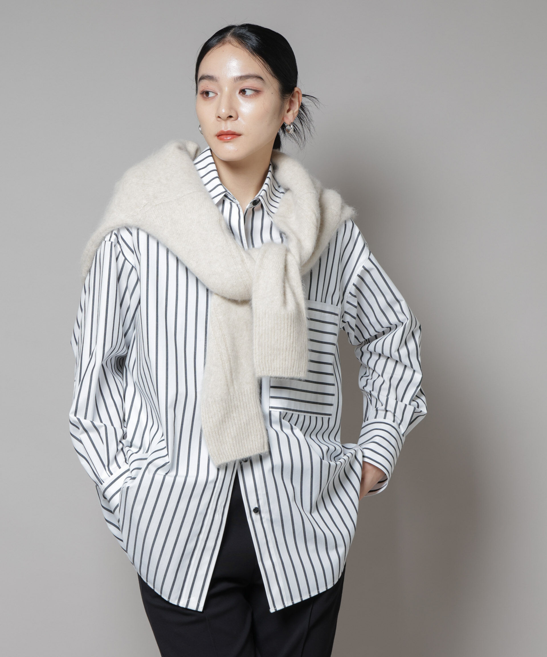 nano･universe「バッククロスオーバーシャツ」|シャツ・ブラウス|パターン1