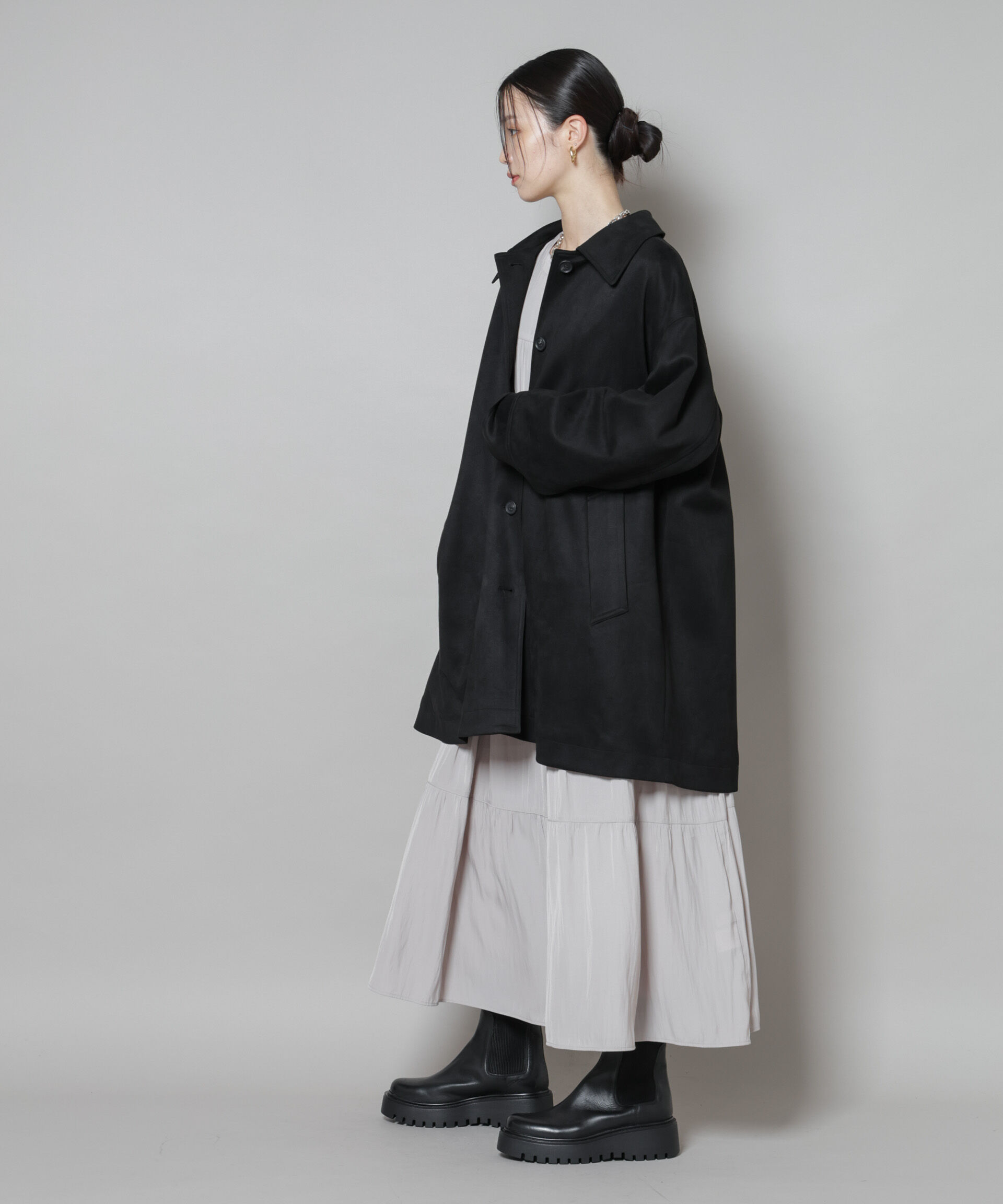 nano･universe「フェイクスエードAラインミドルコート」|その他|