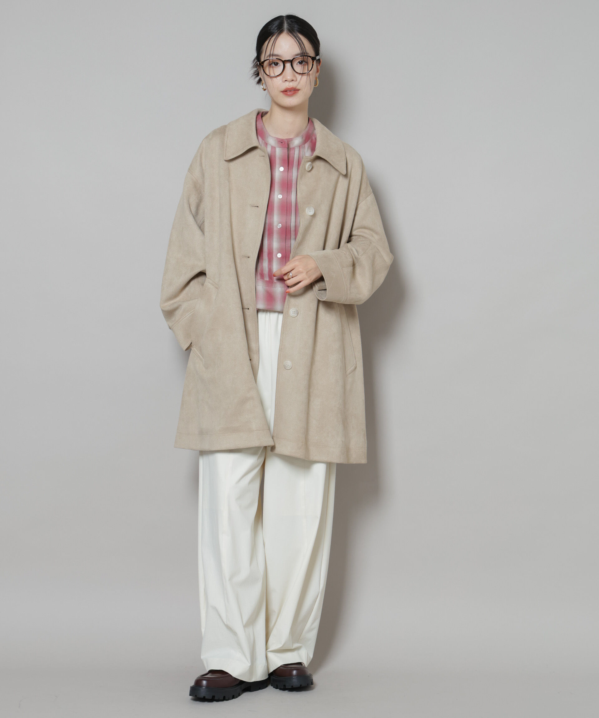 nano･universe「フェイクスエードAラインミドルコート」|その他|