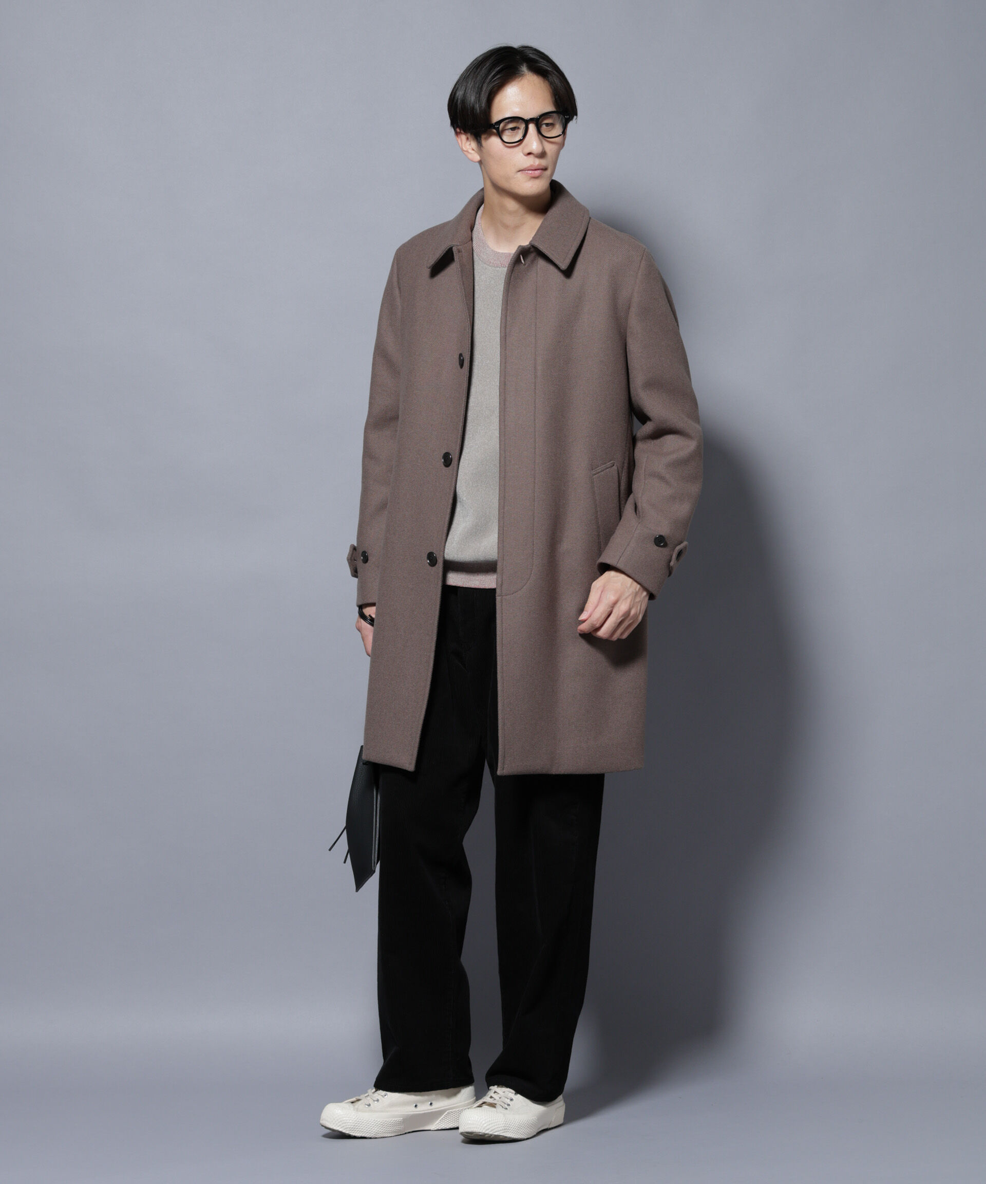 nano･universe「ウール/Nメルトンステンカラーコート」|その他|モカ3