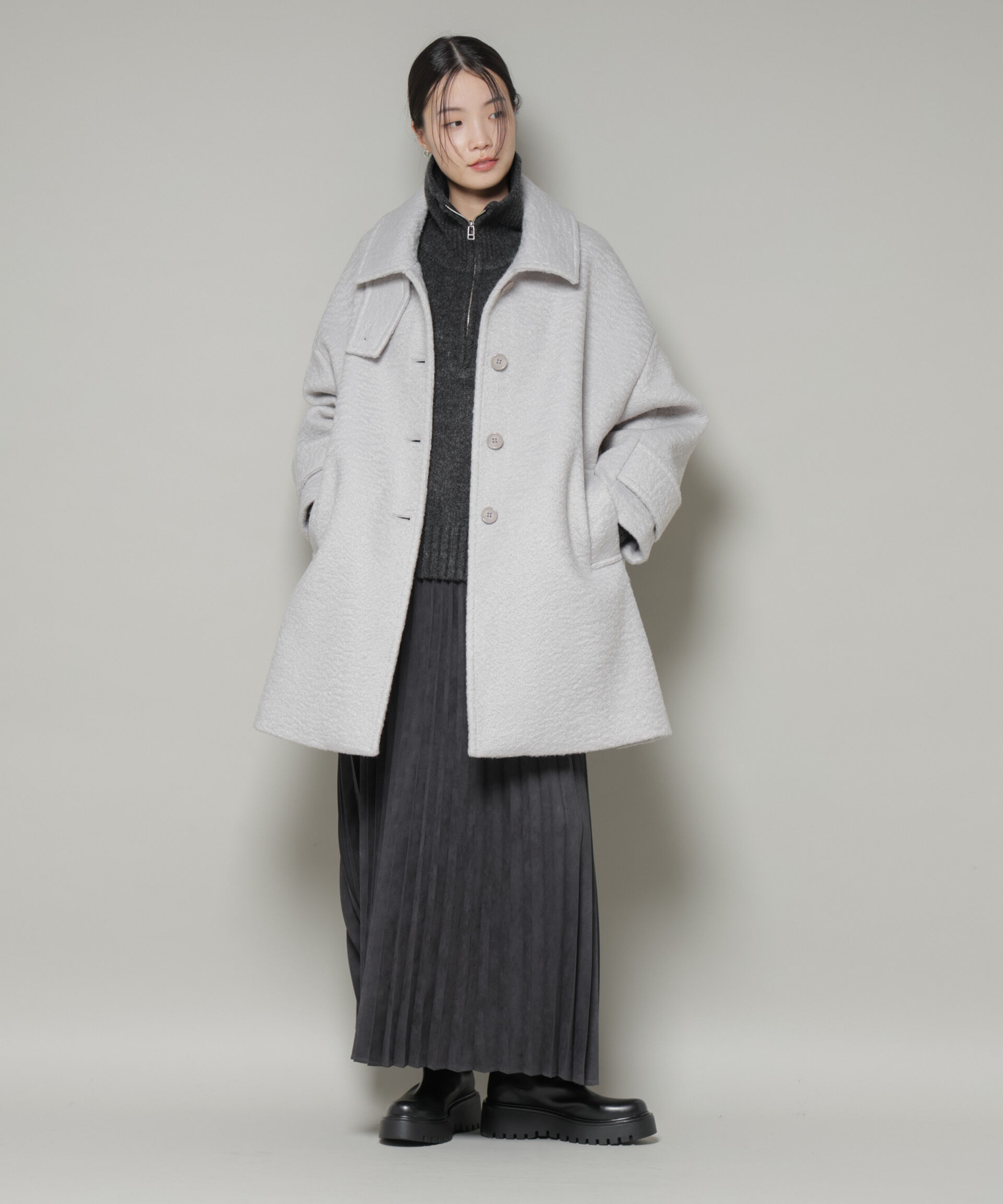 nano･universe「ブークレスタンドカラーミドルコート」|その他|