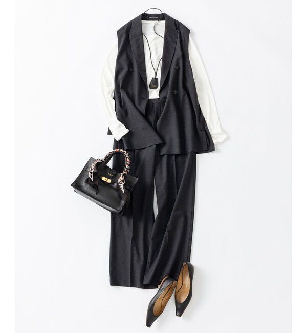 23区「【洗える】TWマットクロス テーラード ジレ」|その他|