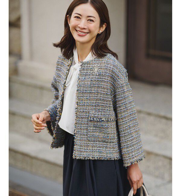 23区「GIOLICAツイード ノーカラー ジャケット」|その他|ﾌﾞﾙｰﾐｯ