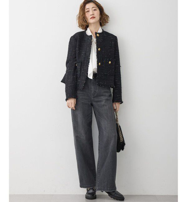 23区「GIOLICAツイード ノーカラー ボタン ジャケット」|その他|